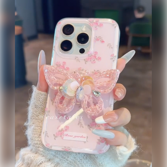 Blooming Diamond Butterfly Gripper Case