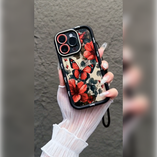 Crimson Butterfly Blossom Case