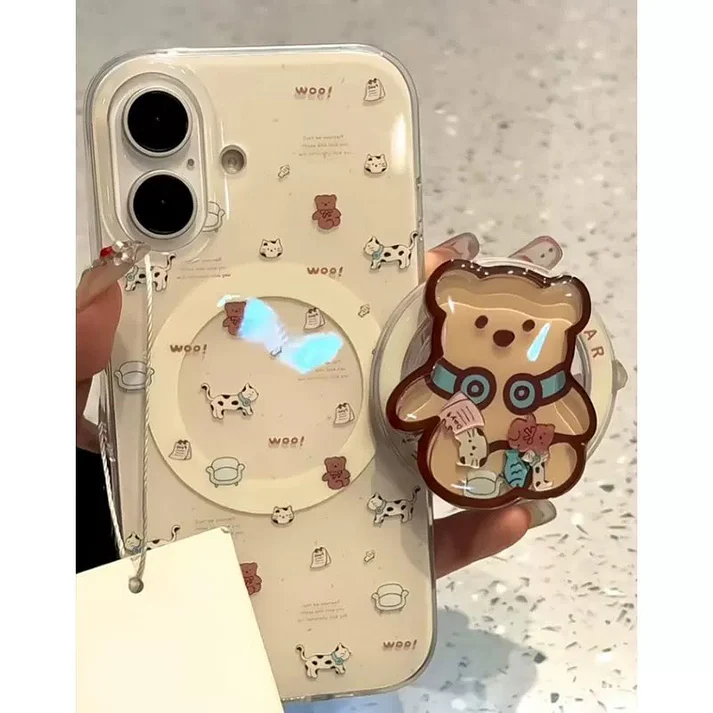Adorable Teddy & Puppy Charm Case
