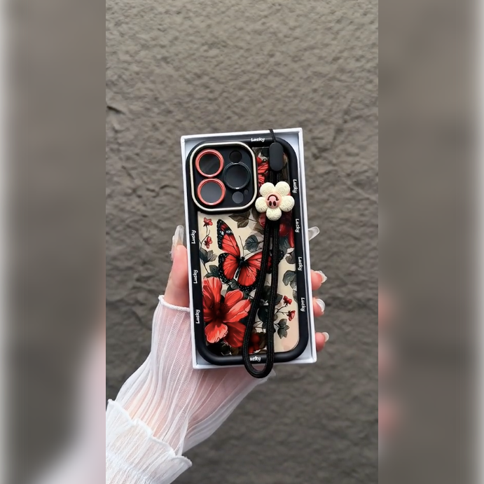 Crimson Butterfly Blossom Case