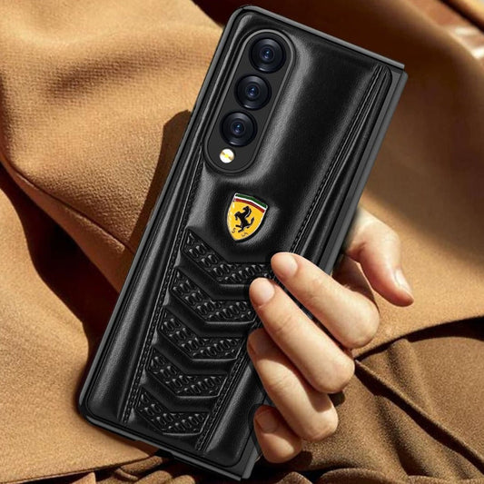 Ferrari Galaxy Z Fold4 Luxurious Lamb Leather Protective Case