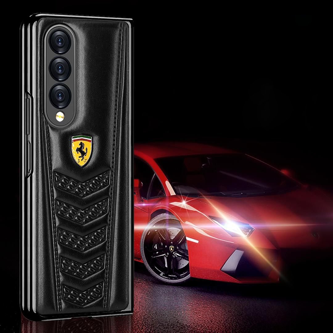 Ferrari Galaxy Z Fold4 Luxurious Lamb Leather Protective Case