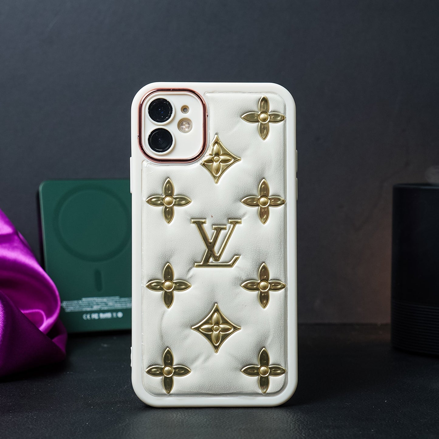Luxury Brand Puff leather Phone Case - iPhone
