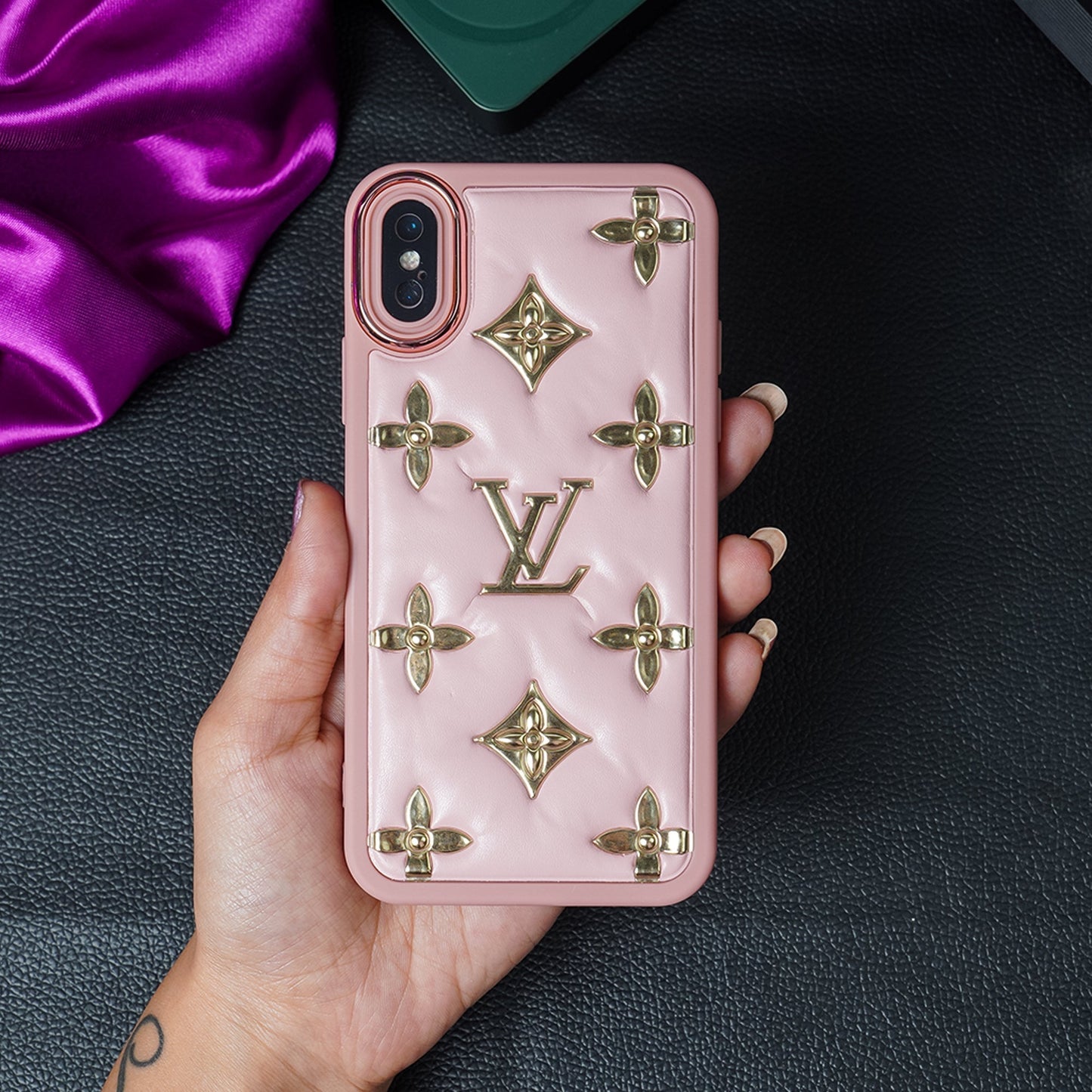 Luxury Brand Puff leather Phone Case - iPhone
