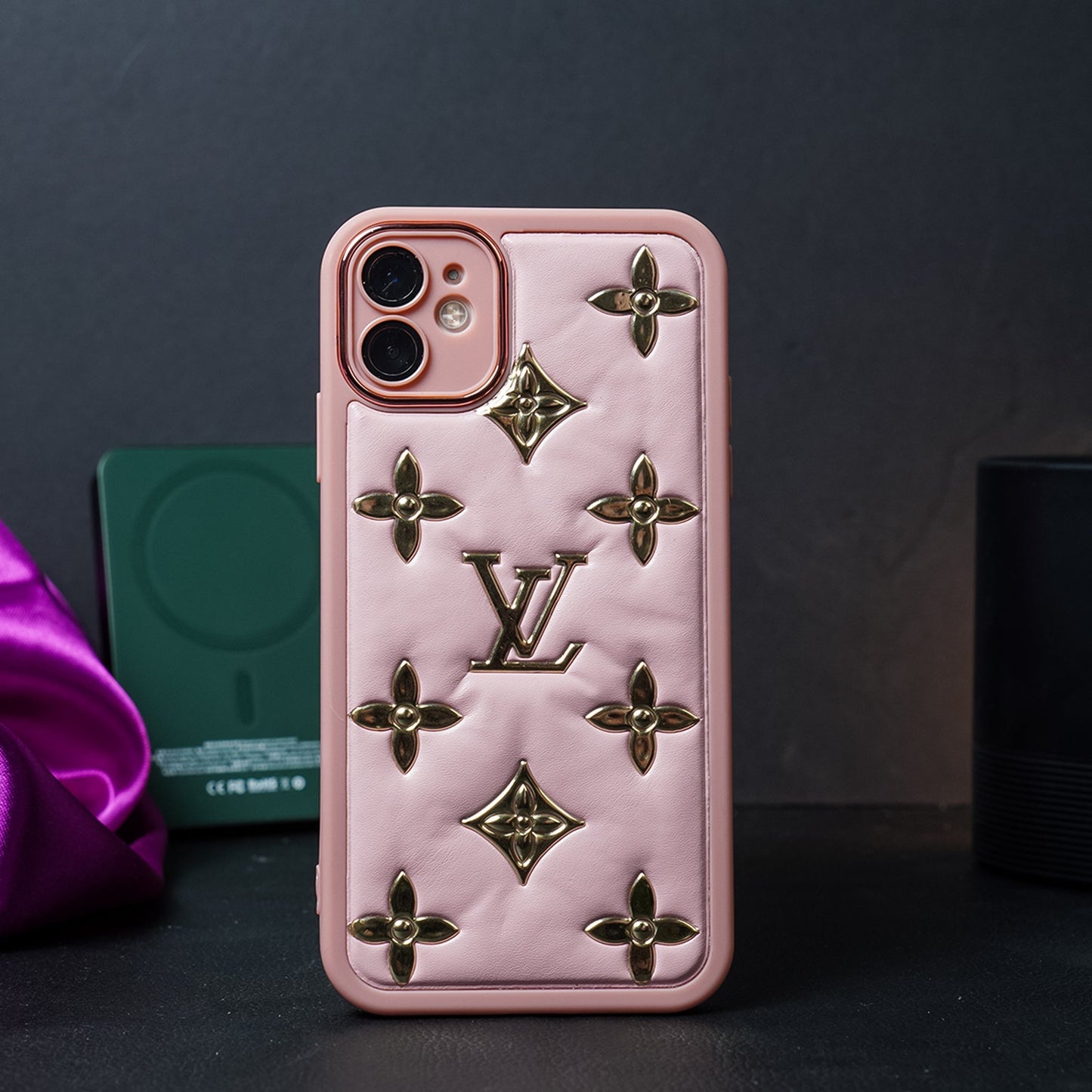 Luxury Brand Puff leather Phone Case - iPhone