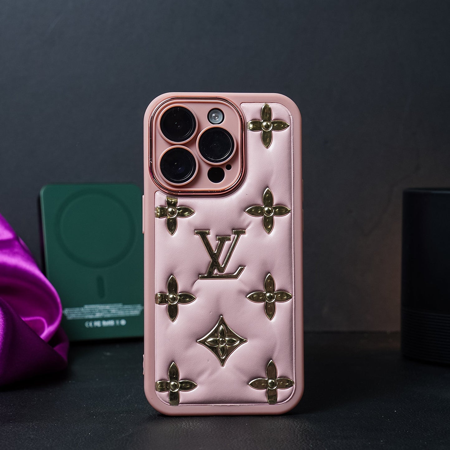 Luxury Brand Puff leather Phone Case - iPhone