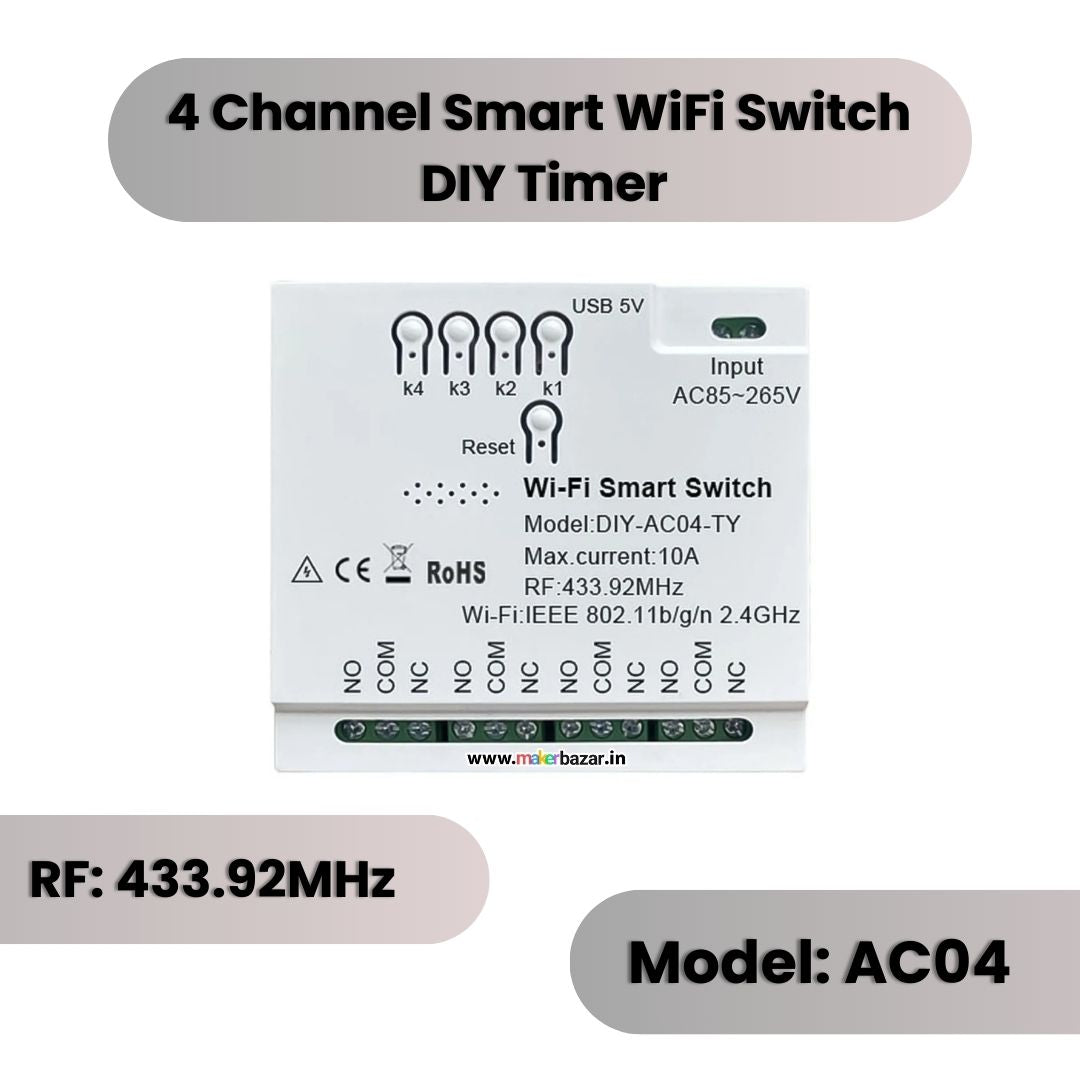 DIY-AC0x-TY AC Tuya Smart WiFi+RF Switch DIY Timer