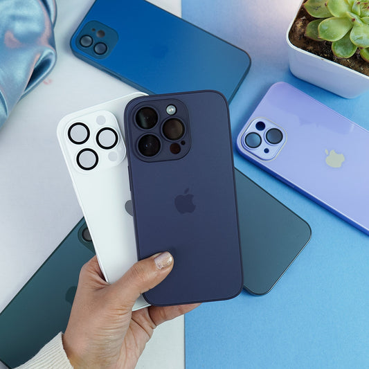 iPhone Series Matte Glass Camera Lens Shell Case