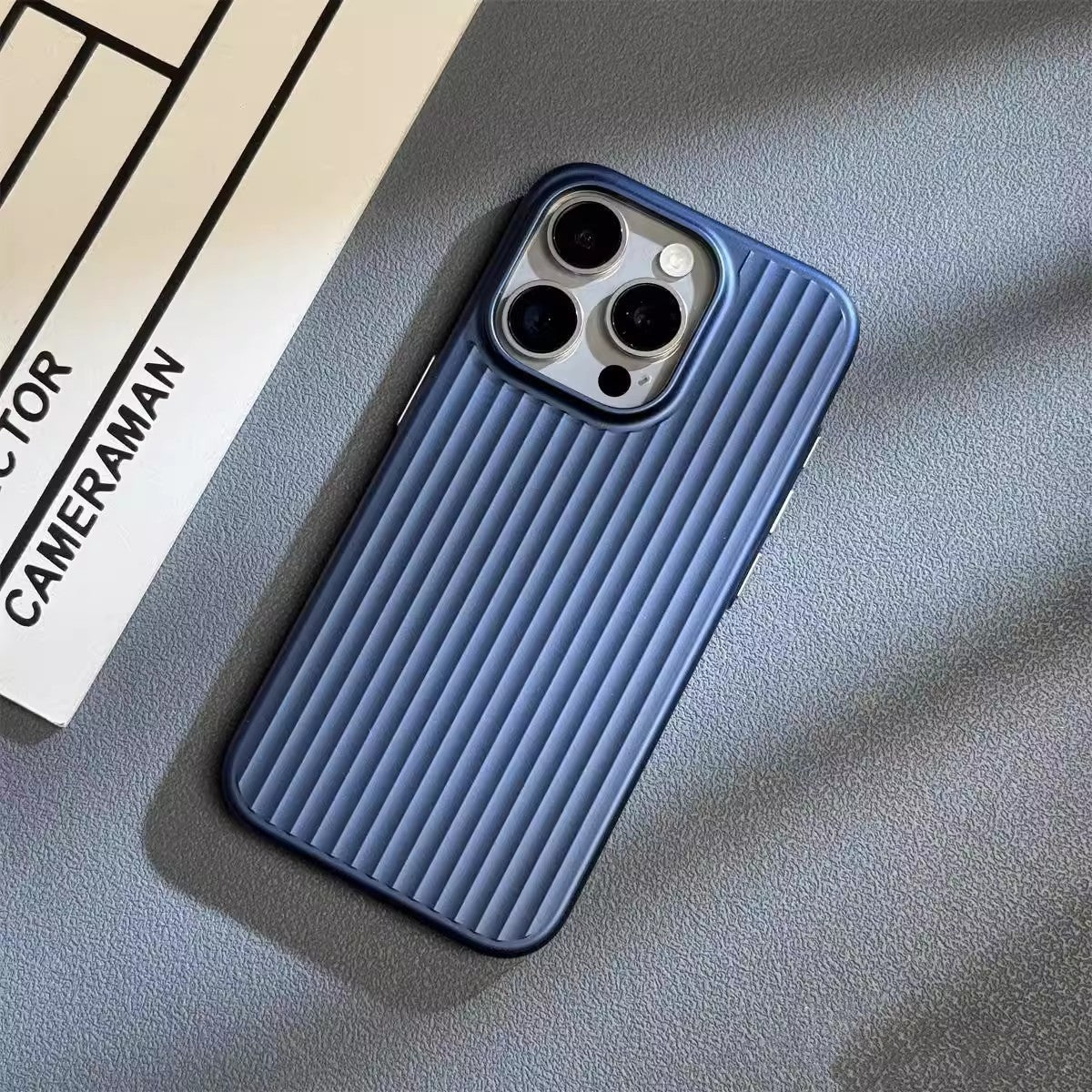 Ribbed Striped Hard Frosted Case - iPhone