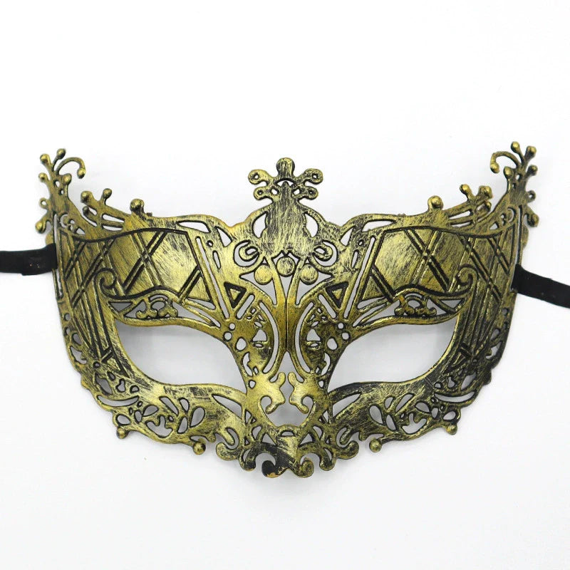 0207ba Halloween Ball Party Mask Retro Jazz Flat Head Mask Antique Half Face Mask Decoration for Men and Women