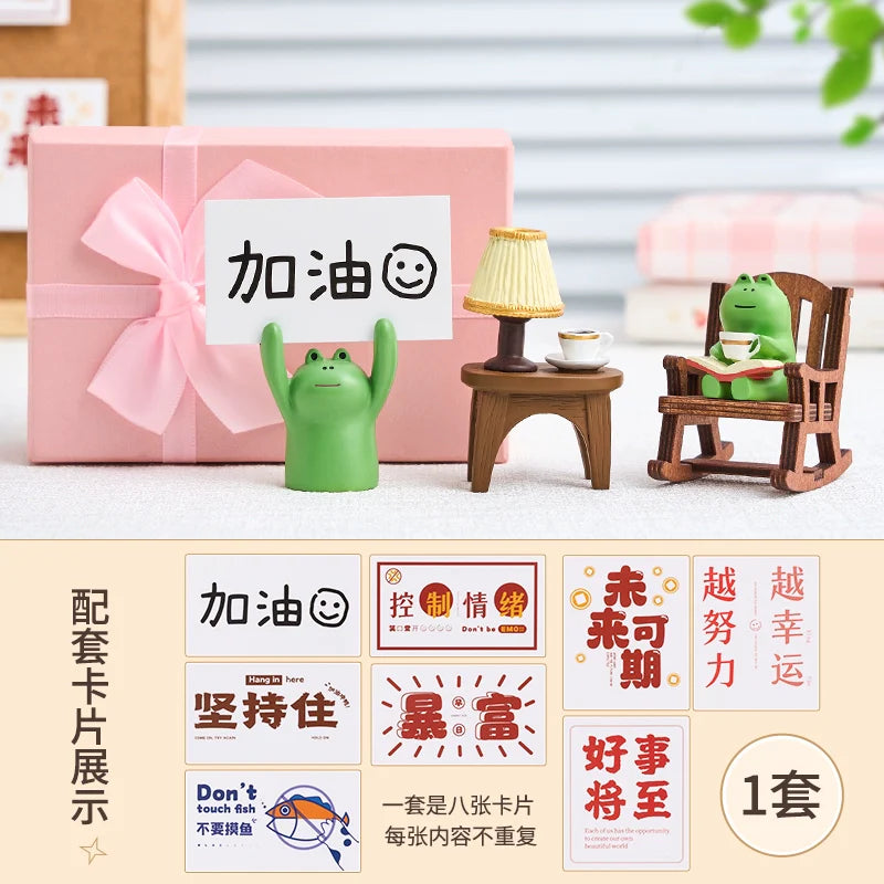 Frog Cute Graduation Cure Small Ornaments Office Station Emotional Stability Table Decoration Birthday Decompression Gift