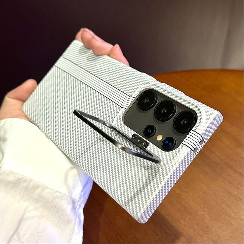 Durable Carbon Fiber Lens Bracket Case - Samsung