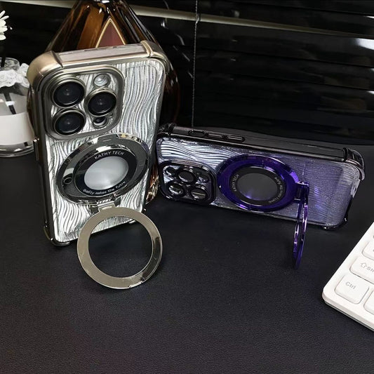 Infused Glittering Magnetic Stand Case - iPhone