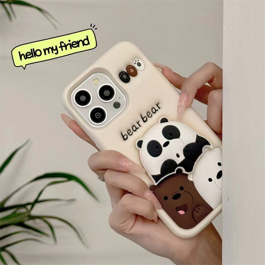 Adorable Bear Trio 3D Phone Case