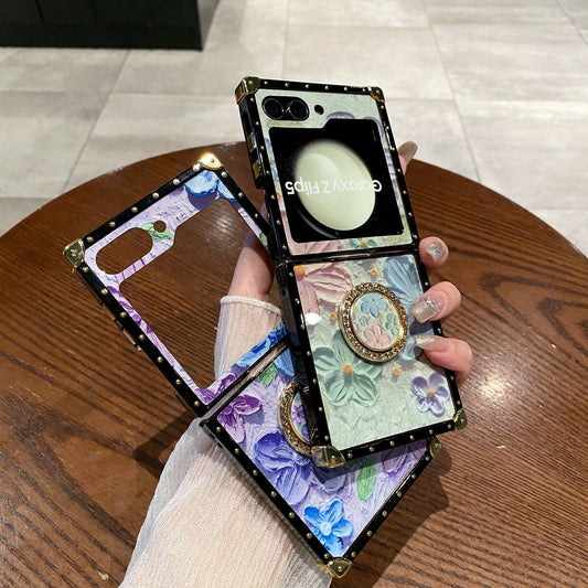 Colorful Oil Painting Flowers Pattern Case - Samsung