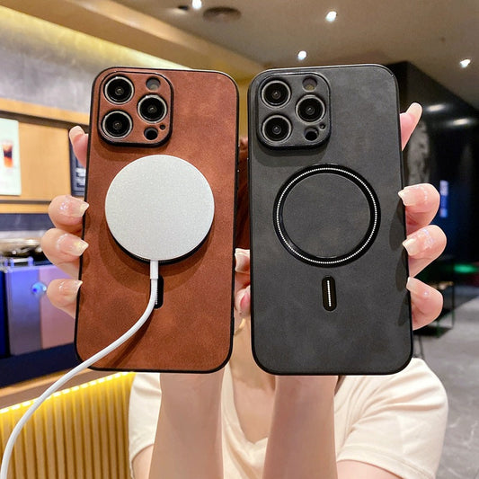 Deluxe Suede Leather Magsafe Case - iPhone