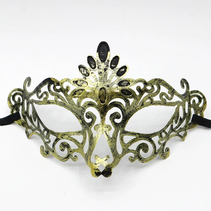 0207ba Halloween Ball Party Mask Retro Jazz Flat Head Mask Antique Half Face Mask Decoration for Men and Women