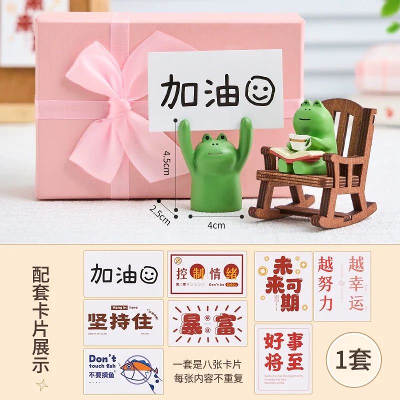 Frog Cute Graduation Cure Small Ornaments Office Station Emotional Stability Table Decoration Birthday Decompression Gift