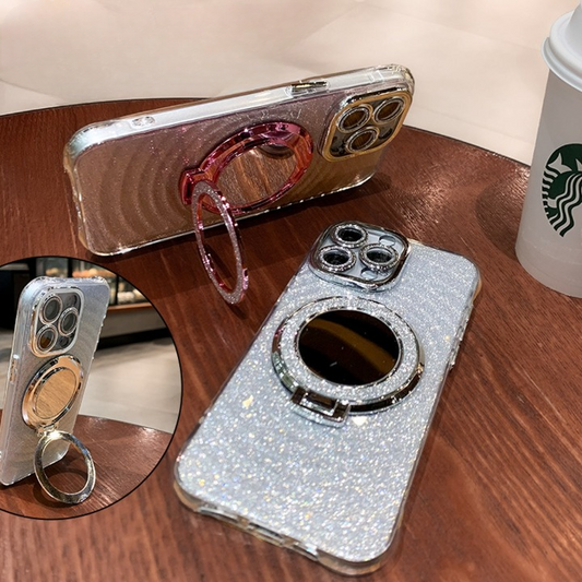 Shimmer Mirror Case with Ring Holder