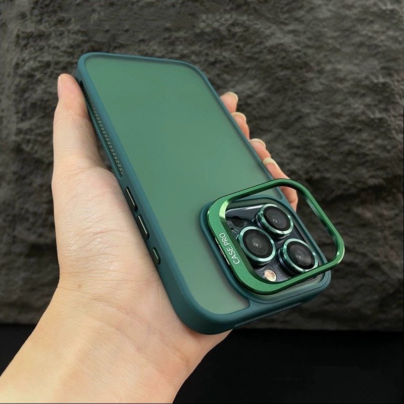 Frosted Lens Guard Bracket Case - iPhone