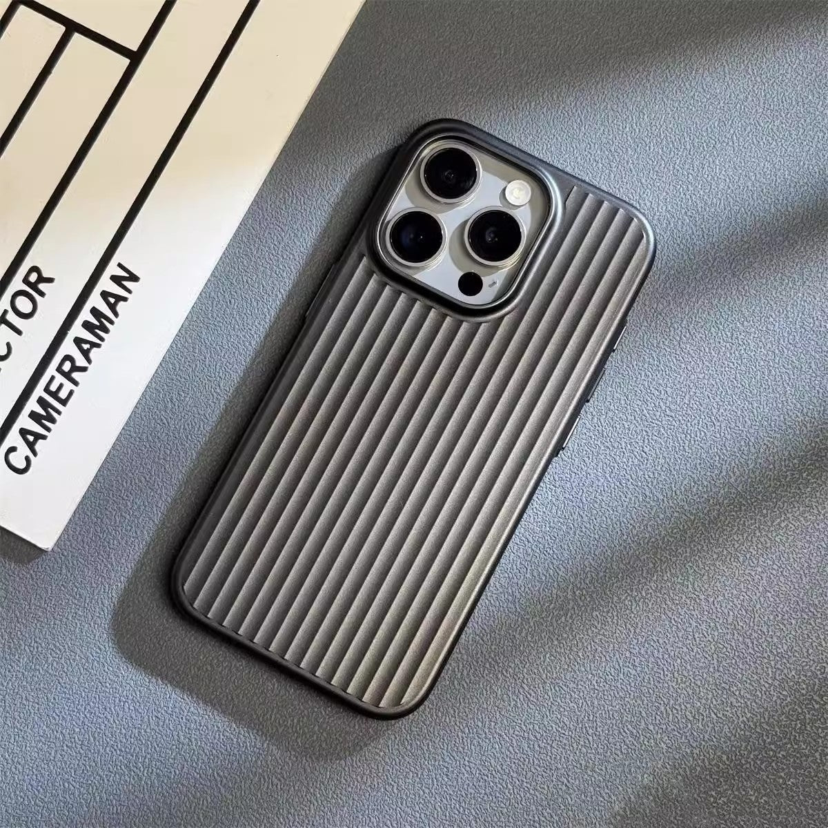 Ribbed Striped Hard Frosted Case - iPhone