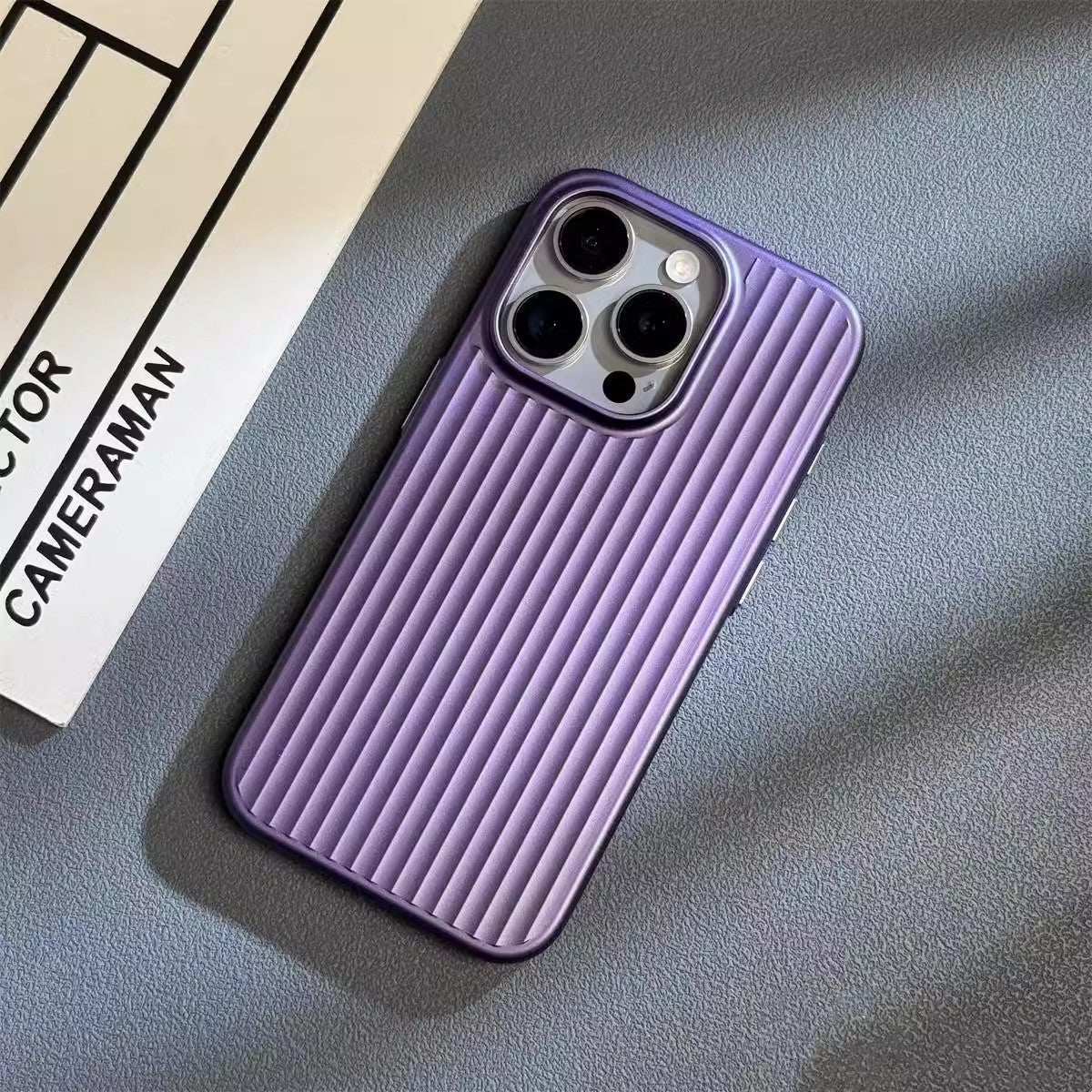 Ribbed Striped Hard Frosted Case - iPhone