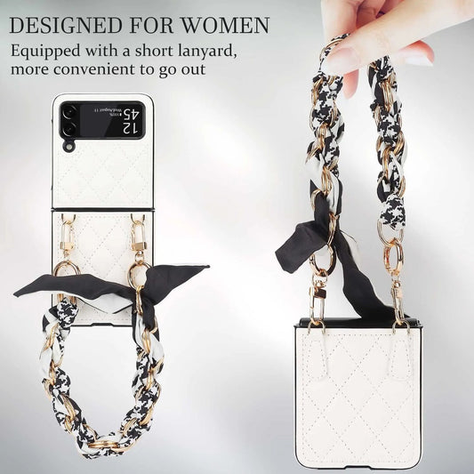 Stylish Silk Strap Chain Phone Case - Samsung