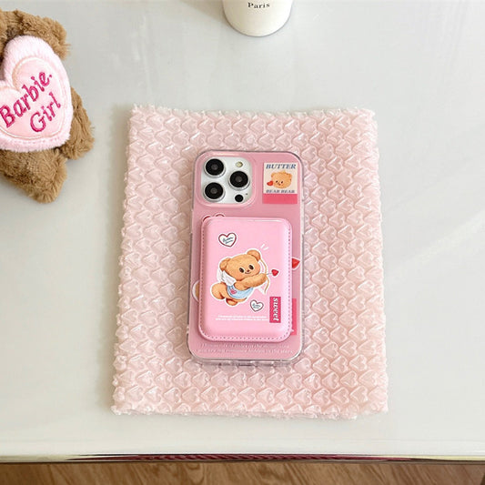 Cute Bear Magnet Wallet Case