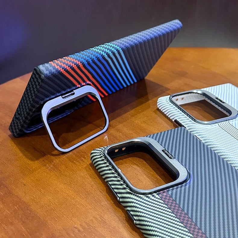 Durable Carbon Fiber Lens Bracket Case - Samsung