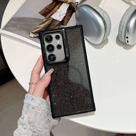 Glitter Lens Holder Magnetic Phone Case - Samsung