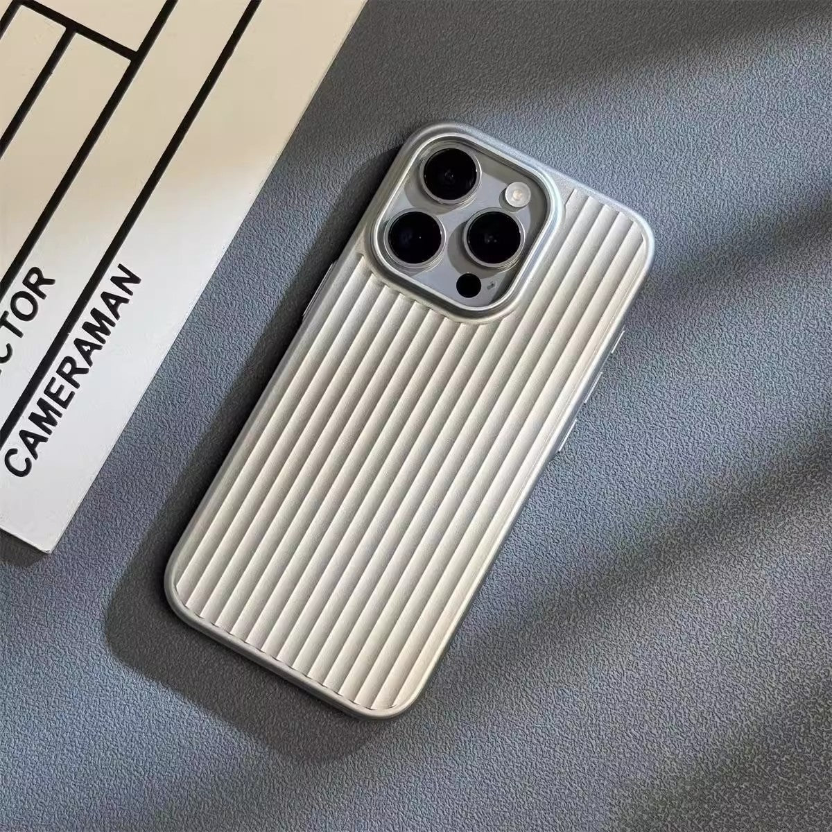 Ribbed Striped Hard Frosted Case - iPhone