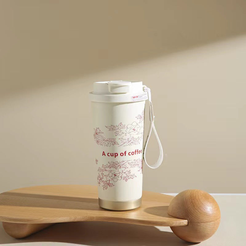 Floral Grace Insulated Coffee Cup