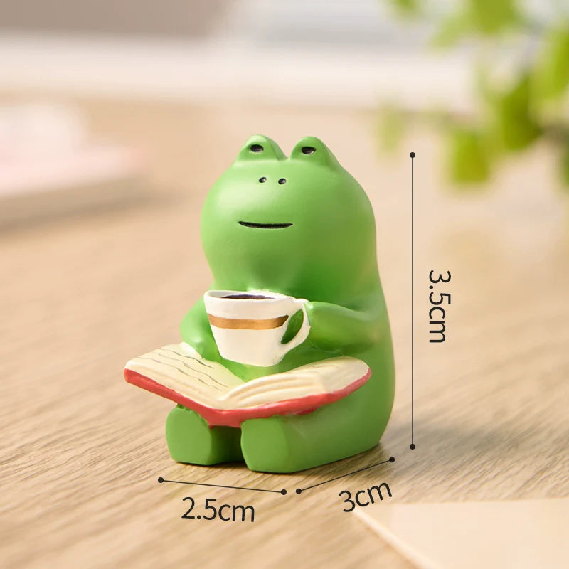 Frog Cute Graduation Cure Small Ornaments Office Station Emotional Stability Table Decoration Birthday Decompression Gift