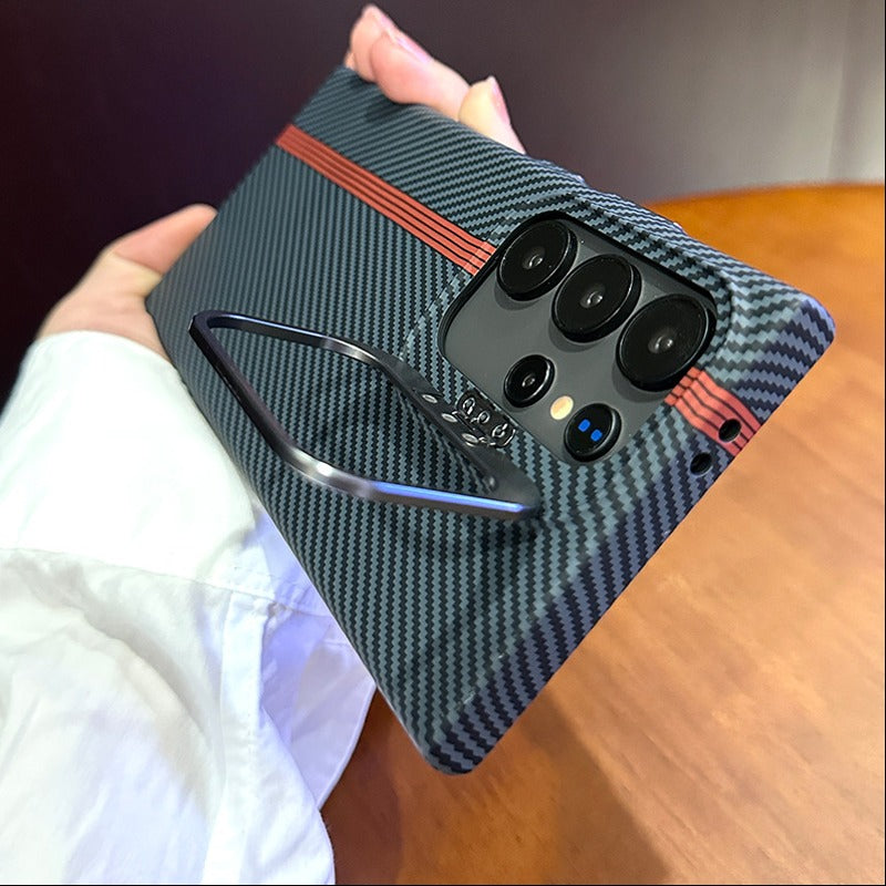 Durable Carbon Fiber Lens Bracket Case - Samsung
