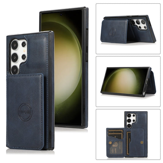 Premium Leather Wallet Holder Magnetic Case - Samsung