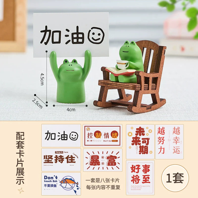 Frog Cute Graduation Cure Small Ornaments Office Station Emotional Stability Table Decoration Birthday Decompression Gift