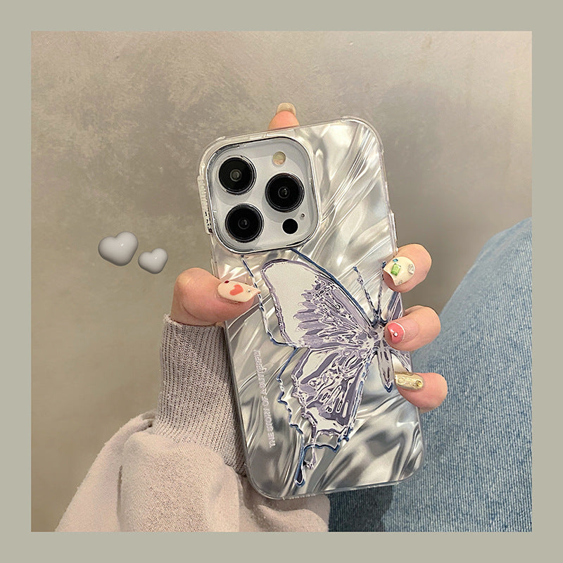 Water Ripple Silver Butterfly Case