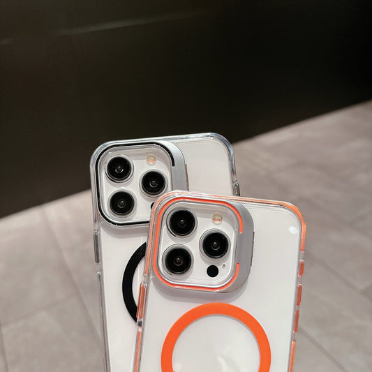 Transparent Dual Tone Lens Bracket Case - iPhone