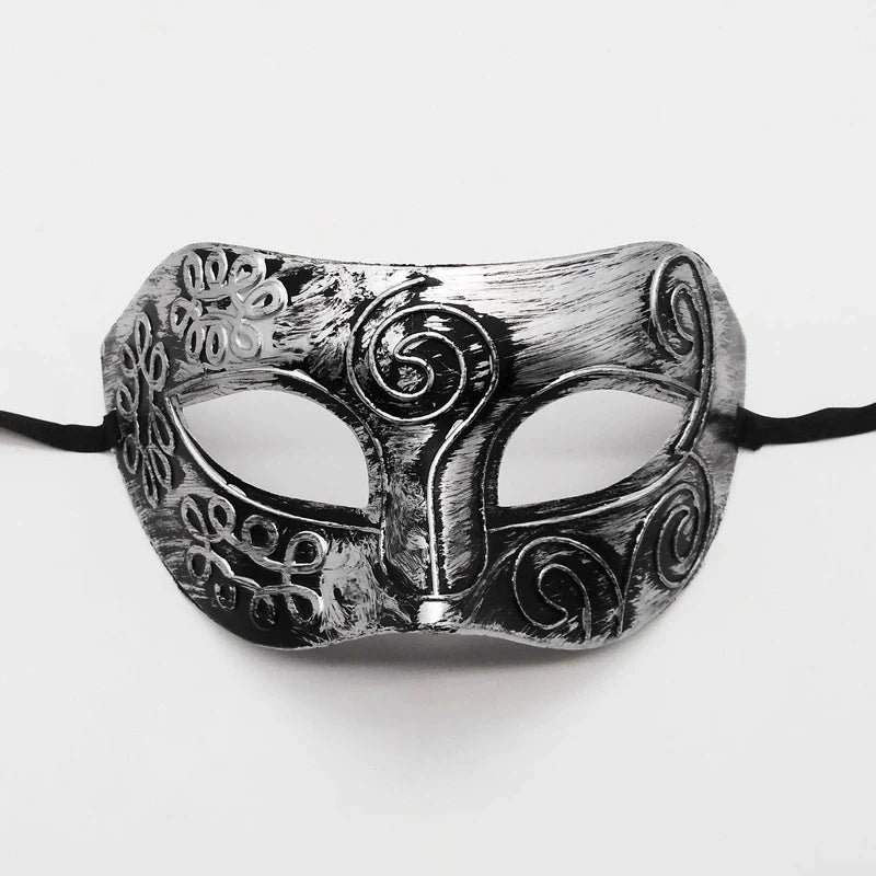 0207ba Halloween Ball Party Mask Retro Jazz Flat Head Mask Antique Half Face Mask Decoration for Men and Women