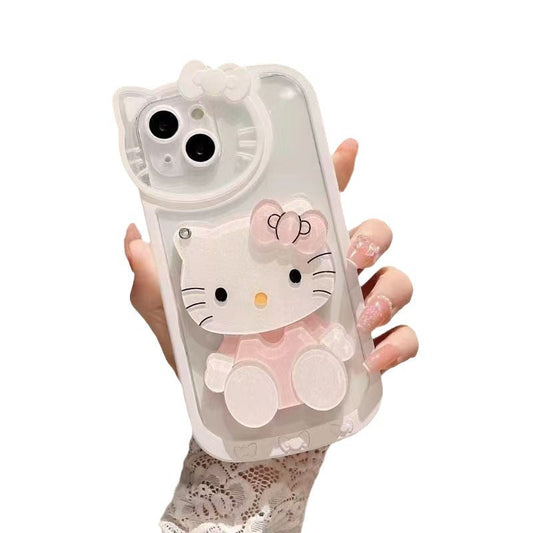 3D KT Cat Makeup Mirror Phone Case