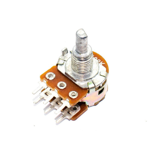 100k ohm Dual Gang Rotary Potentiometer - 6 Pin D Type Shaft