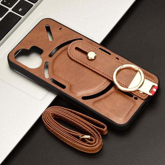 Deluxe Leather Anti-Slip Wrist Strap Case - Nothing