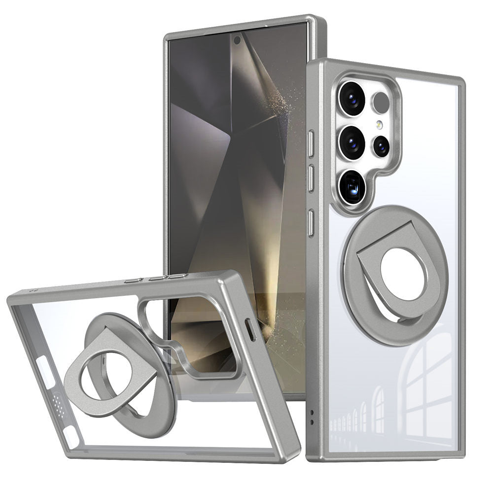 Crystal Matte Frame Ring Holder Case - Samsung