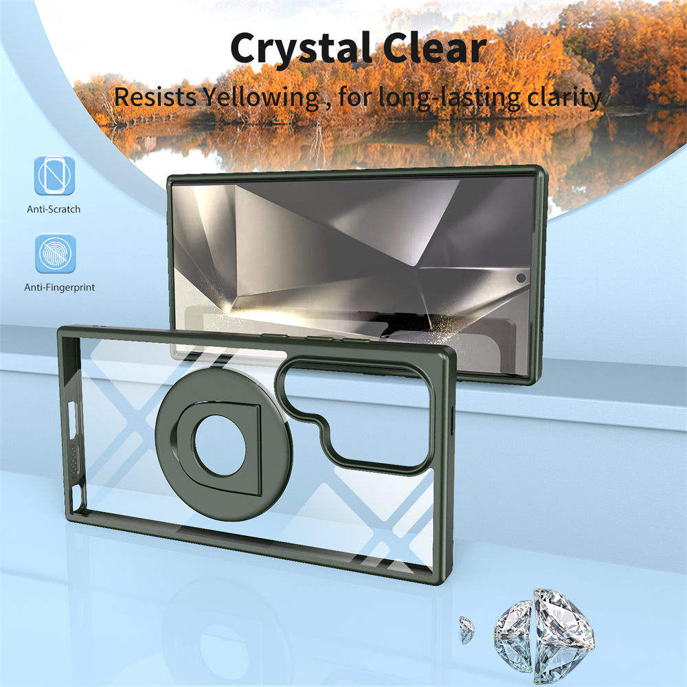 Crystal Matte Frame Ring Holder Case - Samsung