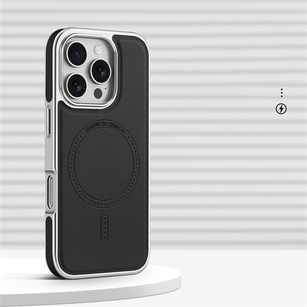 Elegant Business Plating Leather Mag Case- iPhone