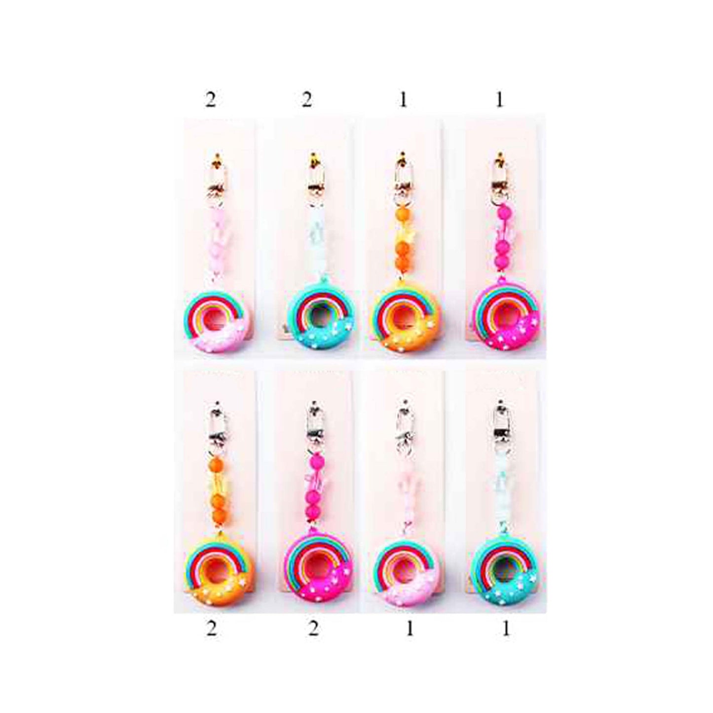 Rainbow Donut Keychains – Fun and Colorful Accessory for Bags and Keys