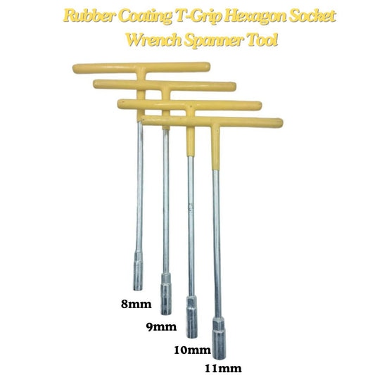 Rubber-Coated T-Grip Hexagon Socket Wrench Spanner Tool