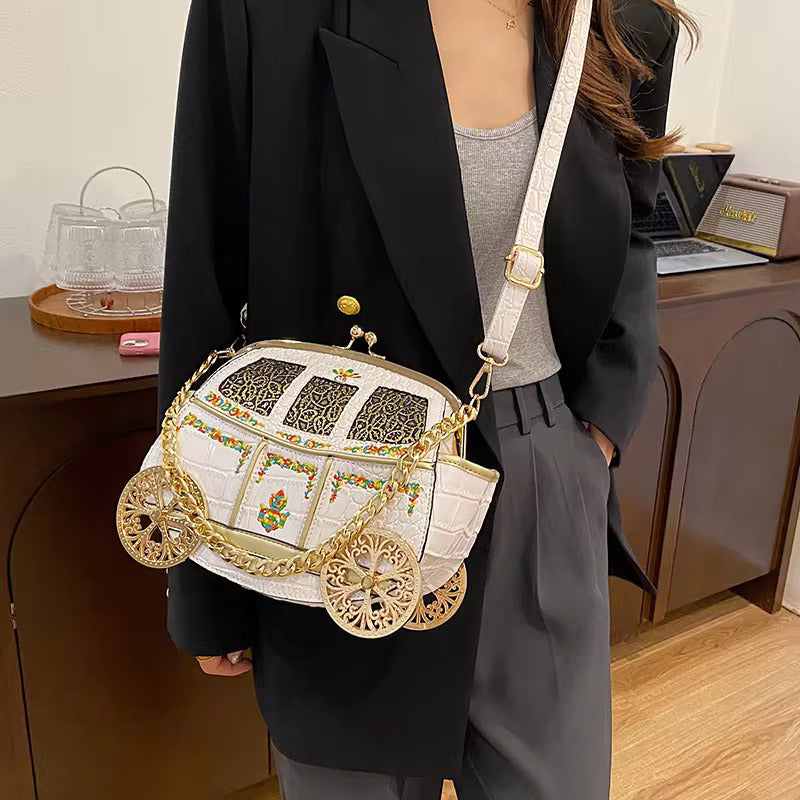 Carriage Shaped Shoulder Handbag