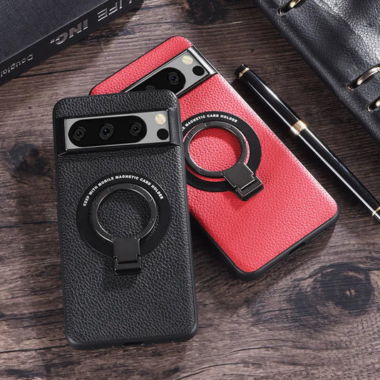 Secure Bracket Magnetic Leather Case - Google Pixel