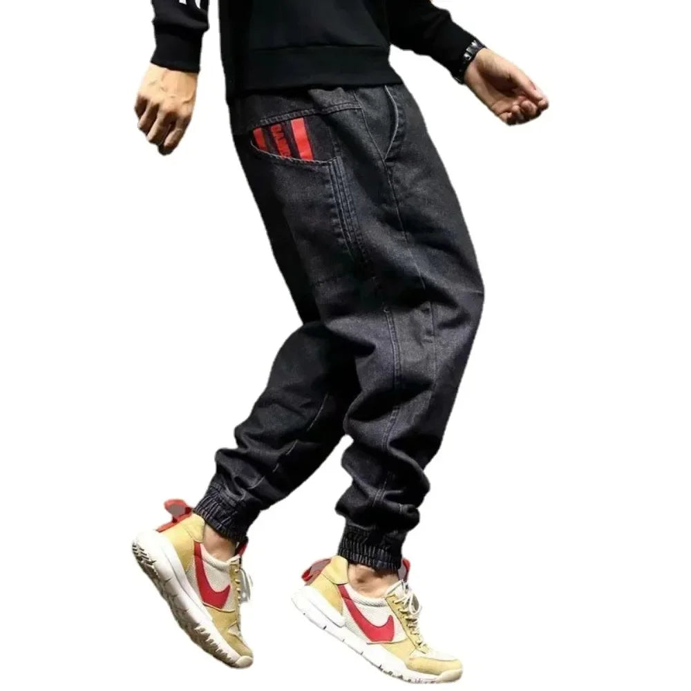 Man Loose Baggy Jeans Hiphop Skateboard Denim Pants